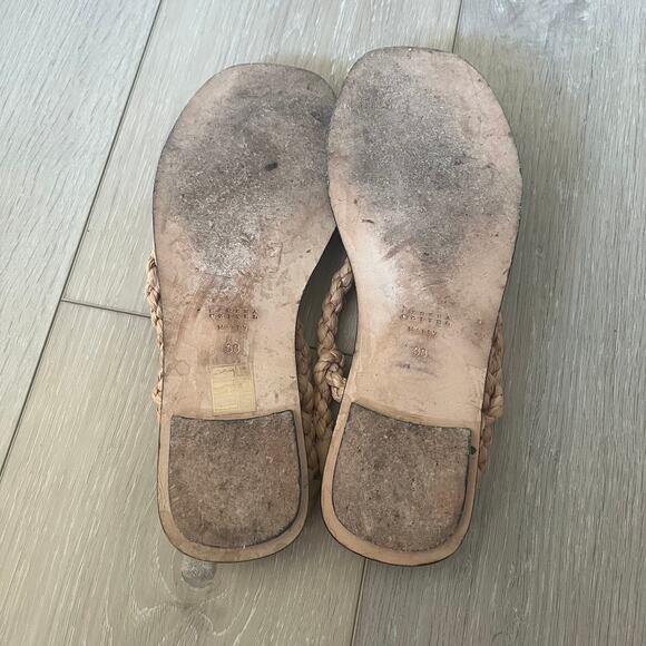 Serena Uziyel Braided Raffia Natural Sandal Women's 38 / US 8 Made in Italy - Picture 4 of 7